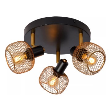 Lucide 77978/13/02 - Reflektorska lampa MAREN 3xE14/13W/230V crno/mesing