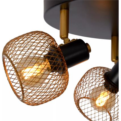 Lucide 77978/13/02 - Reflektorska lampa MAREN 3xE14/13W/230V crno/mesing
