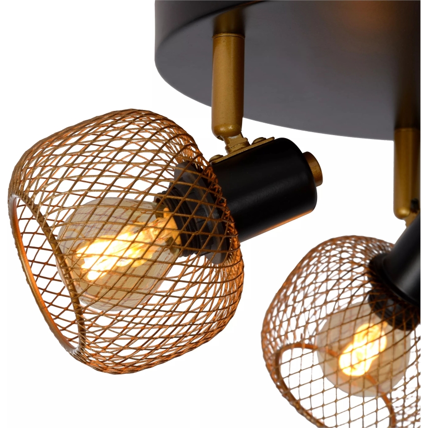 Lucide 77978/13/02 - Reflektorska lampa MAREN 3xE14/13W/230V crno/mesing