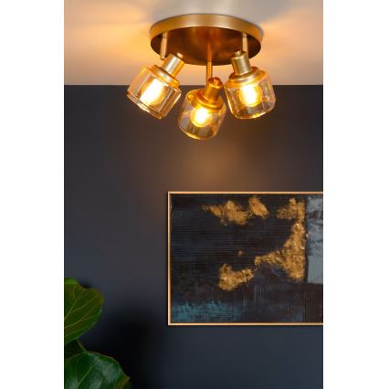 Lucide 77979/13/02 - Reflektorska lampa BJORN 3xE14/40W/230V zlatna