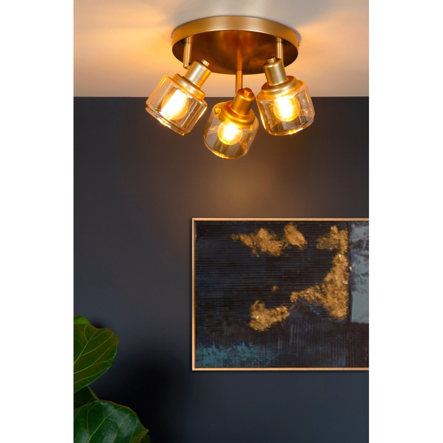 Lucide 77979/13/02 - Reflektorska lampa BJORN 3xE14/40W/230V zlatna