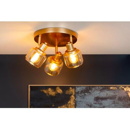 Lucide 77979/13/02 - Reflektorska lampa BJORN 3xE14/40W/230V zlatna