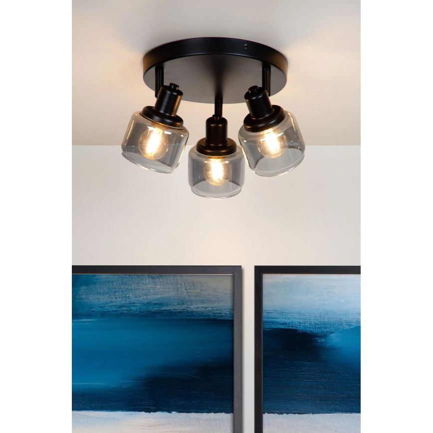 Lucide 77979/13/30 - Reflektorska lampa BJORN 3xE14/40W/230V crno