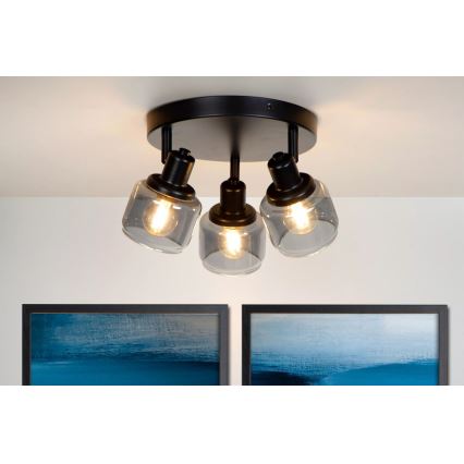 Lucide 77979/13/30 - Reflektorska lampa BJORN 3xE14/40W/230V crno