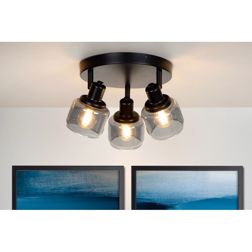 Lucide 77979/13/30 - Reflektorska lampa BJORN 3xE14/40W/230V crno