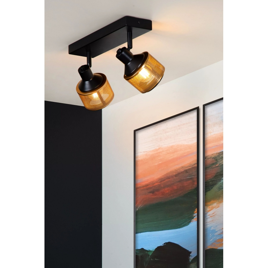 Lucide 77980/02/30 - Reflektorska lampa RAFA 2xE14/40W/230V crno/bronzana