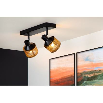 Lucide 77980/02/30 - Reflektorska lampa RAFA 2xE14/40W/230V crno/bronzana