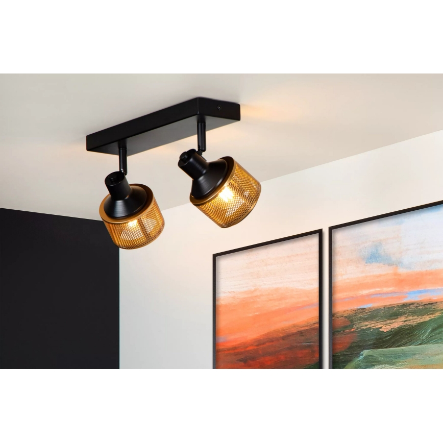 Lucide 77980/02/30 - Reflektorska lampa RAFA 2xE14/40W/230V crno/bronzana