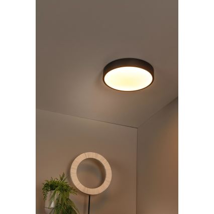 Lucide 79185/30/30 - LED Prigušiva plafonjera UNAR LED/18W/230V pr. 30 cm crno
