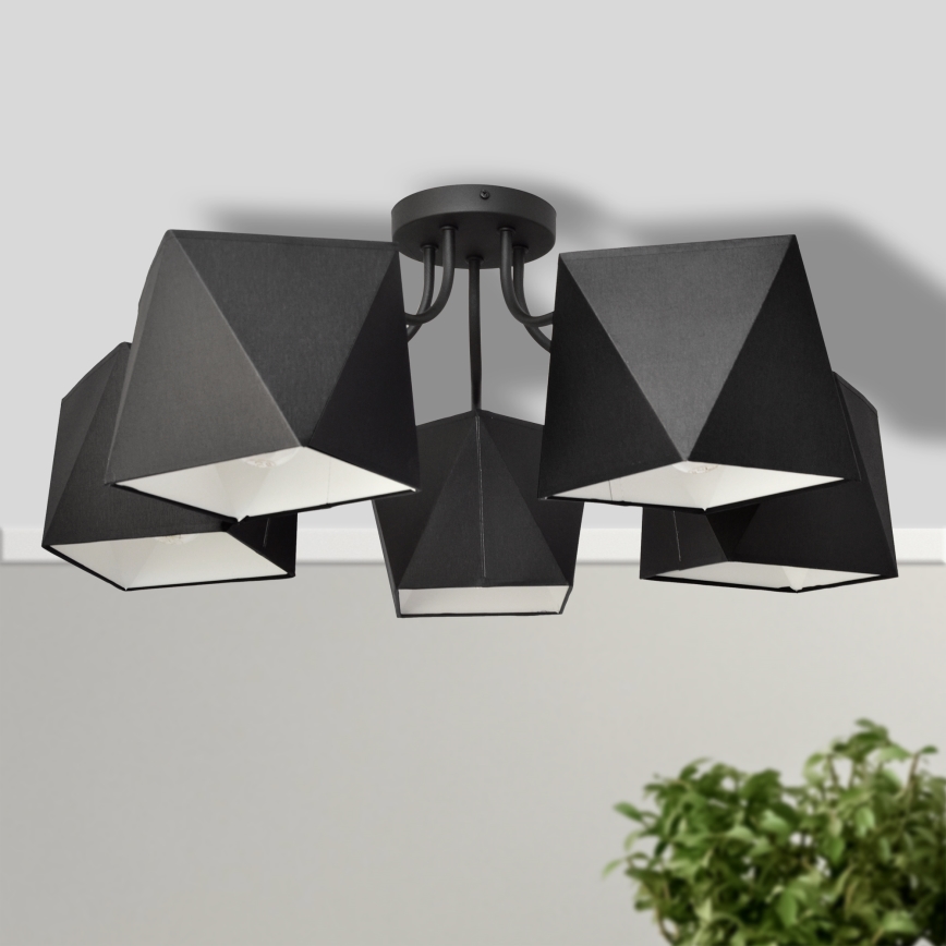 Luster ADAMANT 5xE27/15W/230V crno