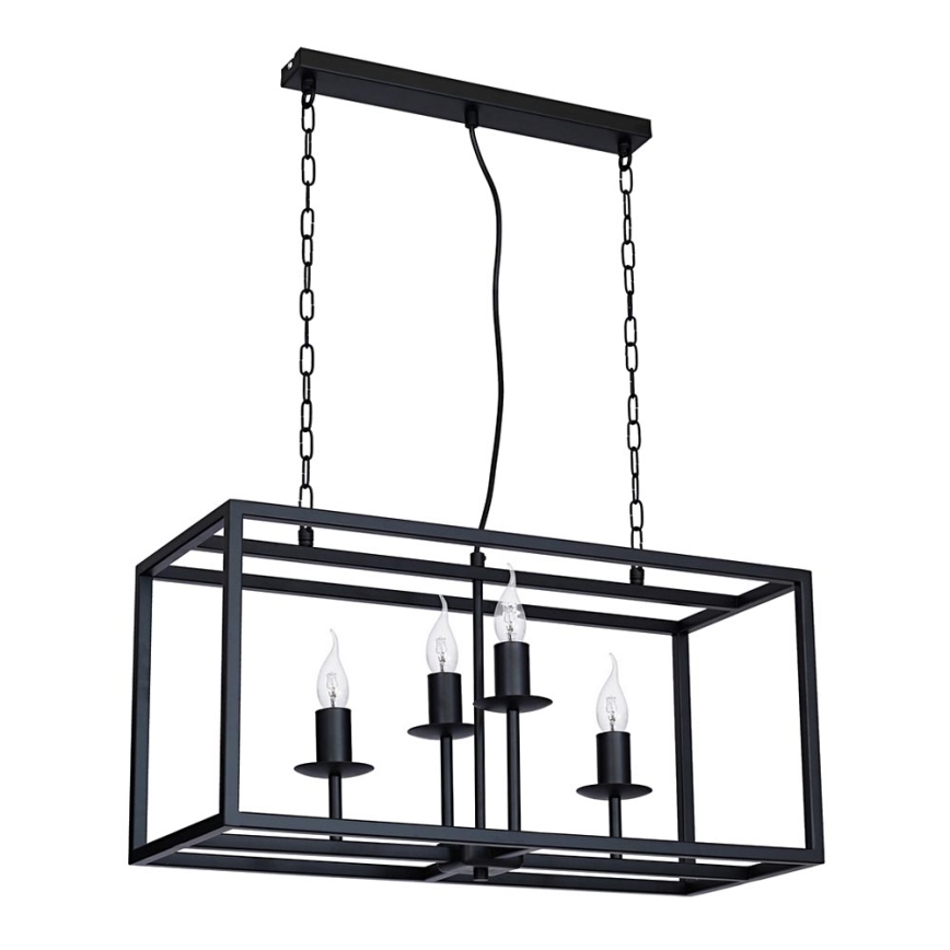 Luster CARDIFF 4xE14/60W/230V crno