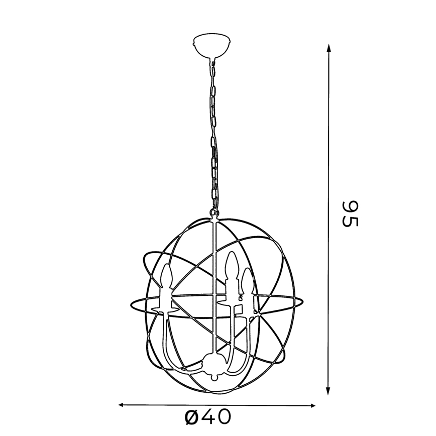 Luster GLOBE 3 3xE14/60W crno