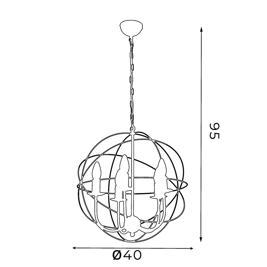 Luster GLOBE 5 5xE14/60W crno