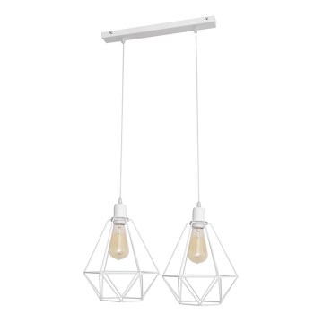 Luster KARO 2xE27/15W/230V bela