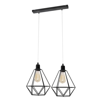Luster KARO 2xE27/15W/230V crno
