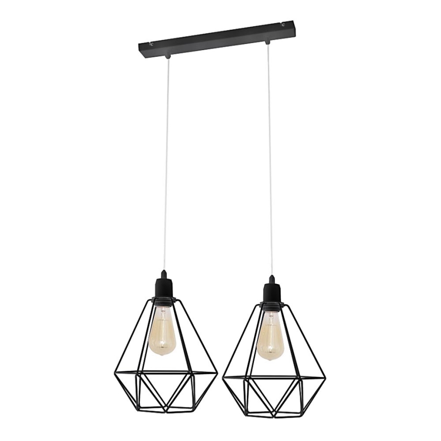 Luster KARO 2xE27/15W/230V crno