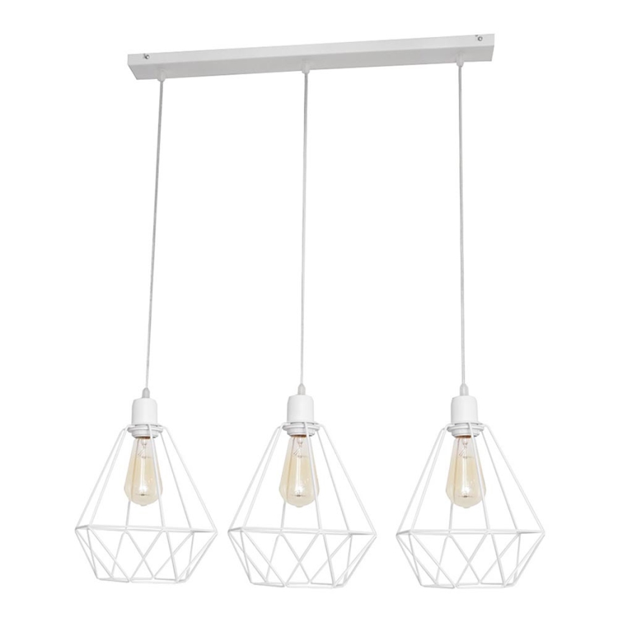 Luster KARO 3xE27/15W/230V bela