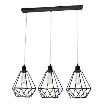 Luster KARO 3xE27/15W/230V crno