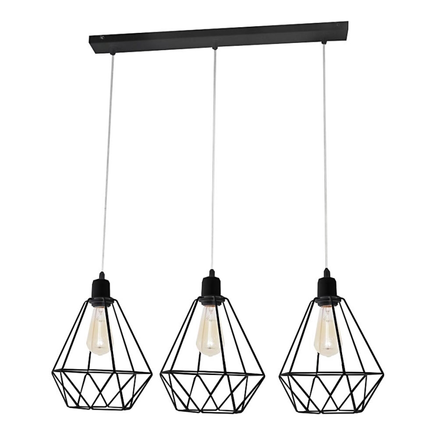Luster KARO 3xE27/15W/230V crno