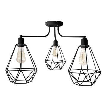 Luster KARO 3xE27/15W/230V crno