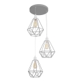 Luster KARO 3xE27/15W/230V siva