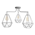Luster KARO 3xE27/15W/230V sivo