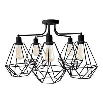 Luster KARO 5xE27/15W/230V crno