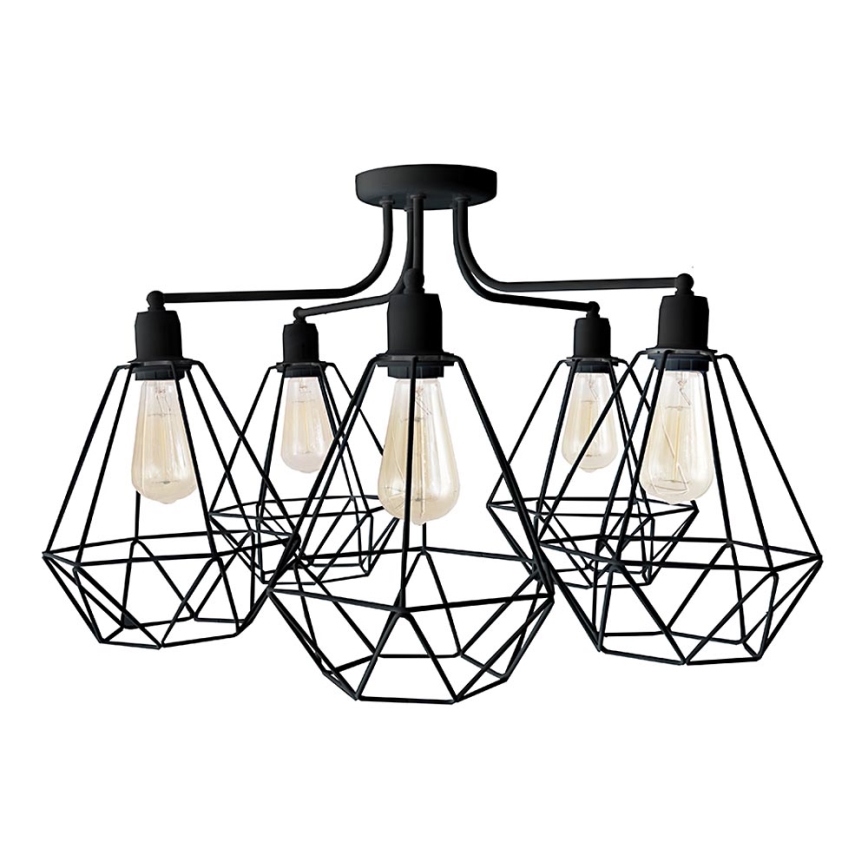 Luster KARO 5xE27/15W/230V crno