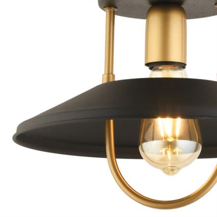 Luster na kablu 1xE27/40W/230V crni/zlatni