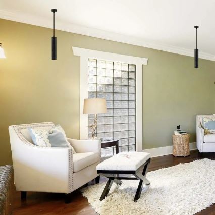 Luster na kablu 1xGU10/35W/230V 30 cm crna