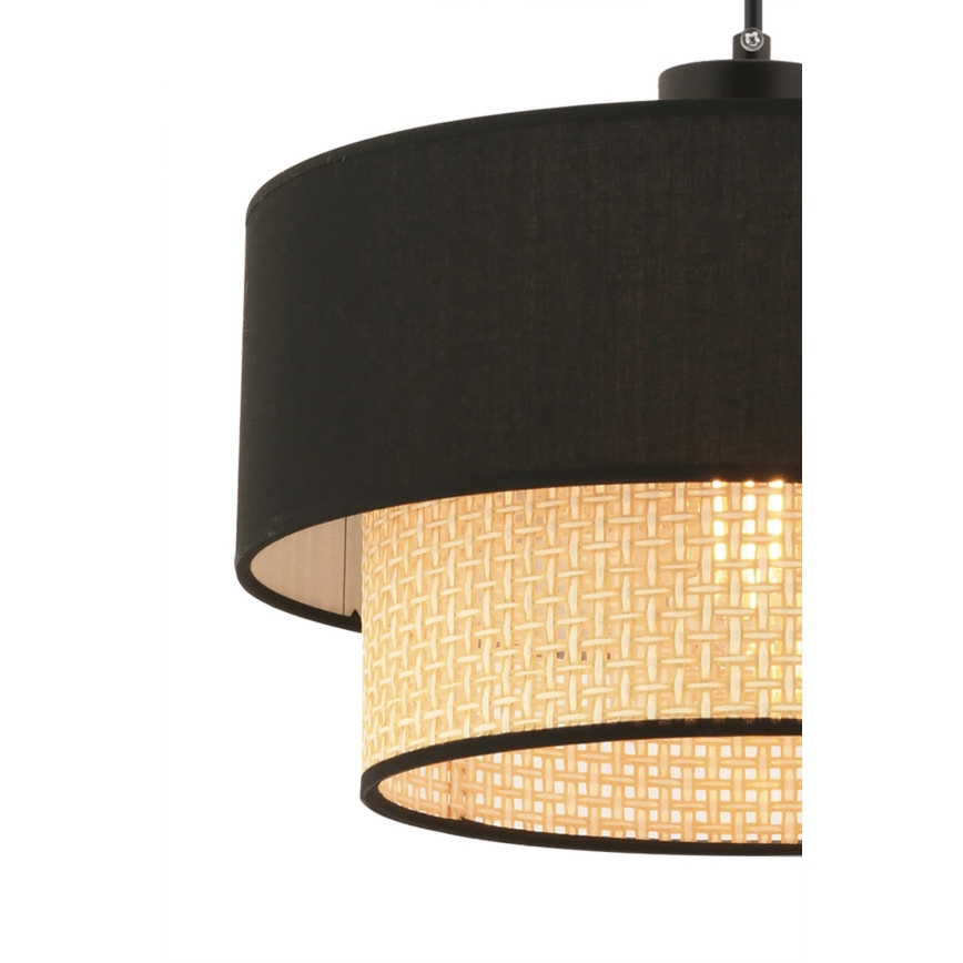 Luster na kablu ECHO 1xE27/60W/230V crna/bež