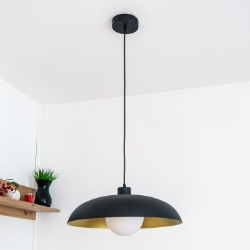 Luster na kablu ECLIPSE 1xE27/15W/230V crna/zlatna