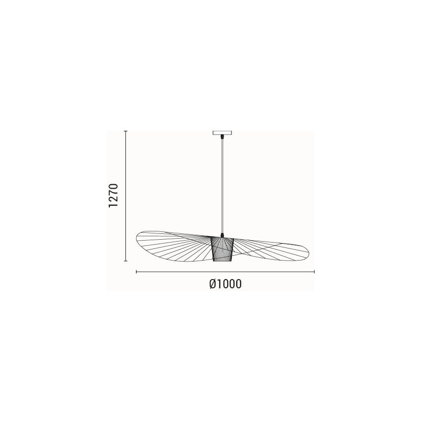 Luster na sajli OGGI 1xE27/40W/230V prečnik 100 cm crna
