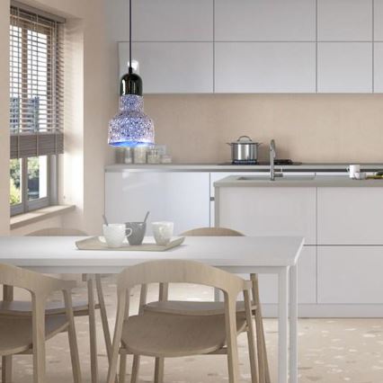 Luster na kablu TERRAZZO 1xE27/60W/230V prečnik 12 cm siva