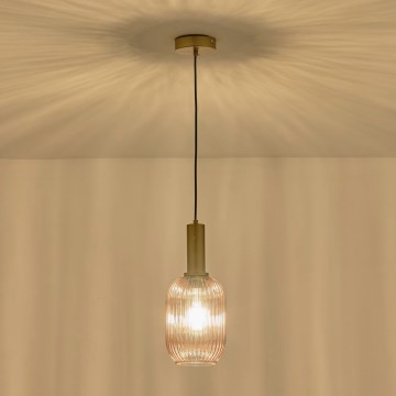 Luster na kablu TOPAZ 1xE27/15W/230V braon prečnik 13 cm