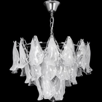 Luster na lancu 4xE27/60W/230V pr. 40 cm sjajni krom/bela