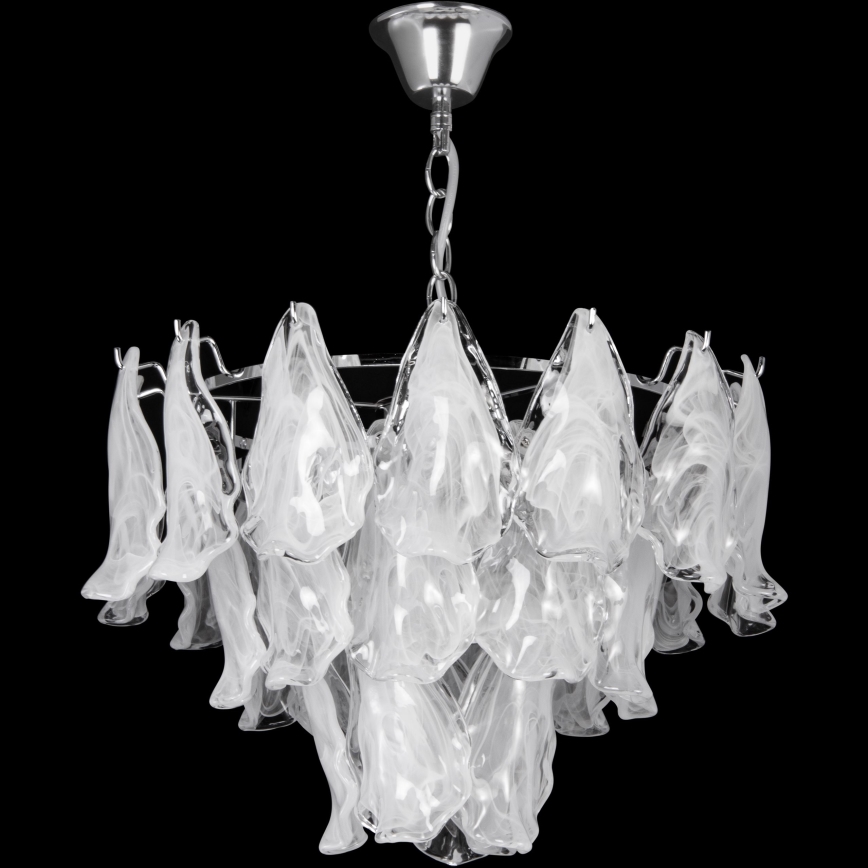 Luster na lancu 4xE27/60W/230V pr. 40 cm sjajni krom/bela