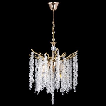 Luster na lancu 5xE14/60W/230V pr. 50 cm zlatna