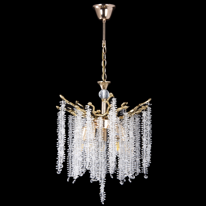 Luster na lancu 5xE14/60W/230V pr. 50 cm zlatna