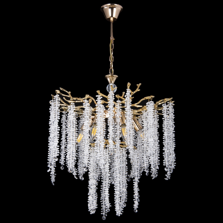 Luster na lancu 6xE14/60W/230V pr. 53 cm zlatna