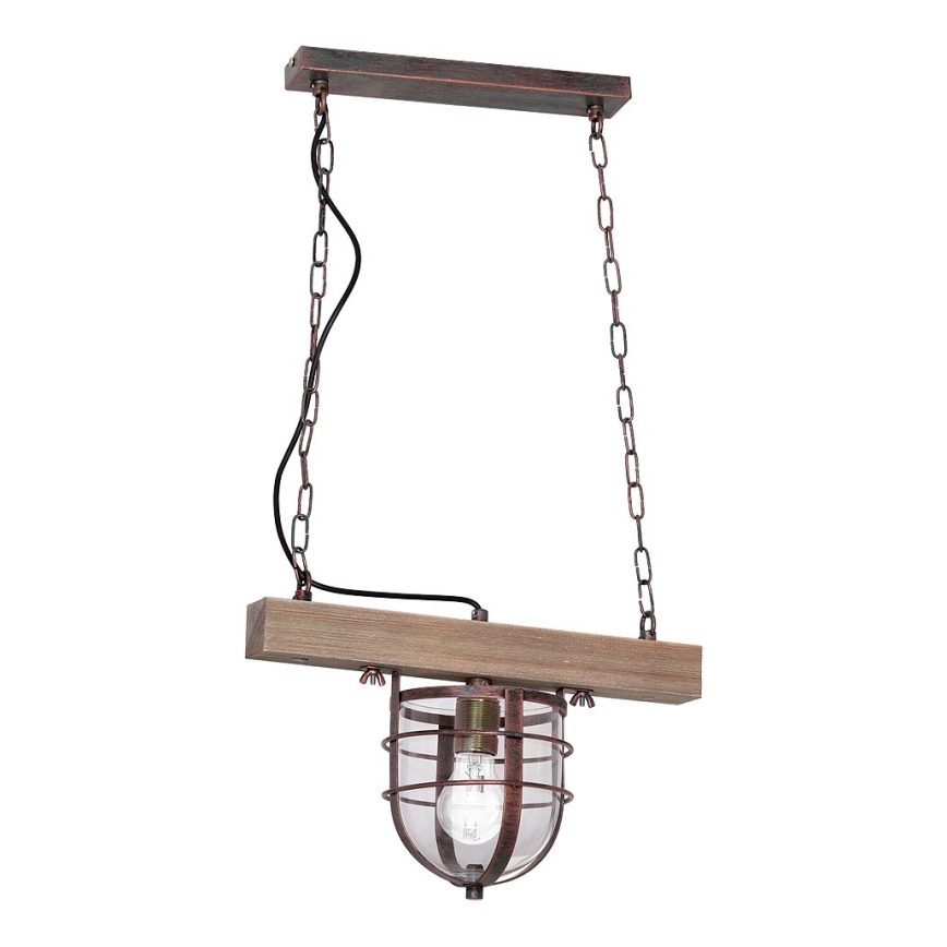 Luster na lancu ANDER 1xE27/60W/230V svetla braon