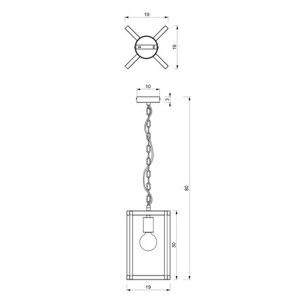 Luster na lancu ARNOLD 1xE27/60W/230V crno