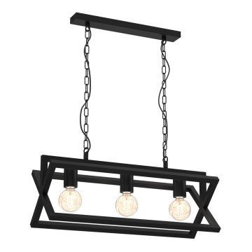 Luster na lancu ARNOLD 3xE27/60W/230V crno