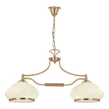 Luster na lancu ASTORIA 2xE27/15W/230V zlatna