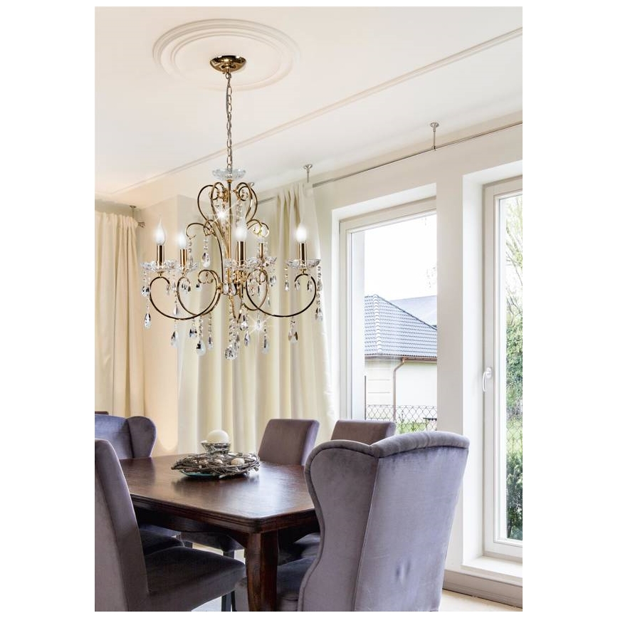 Luster na lancu AURORA 5xE14/40W/230V