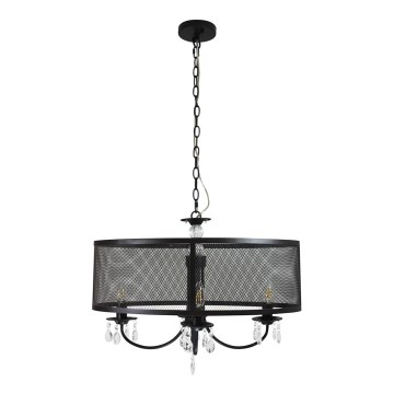 Luster na lancu BRESSO 4xE14/12W/230V crna
