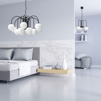 Luster na lancu CAMBRIDGE 3xE14/60W/230V crno