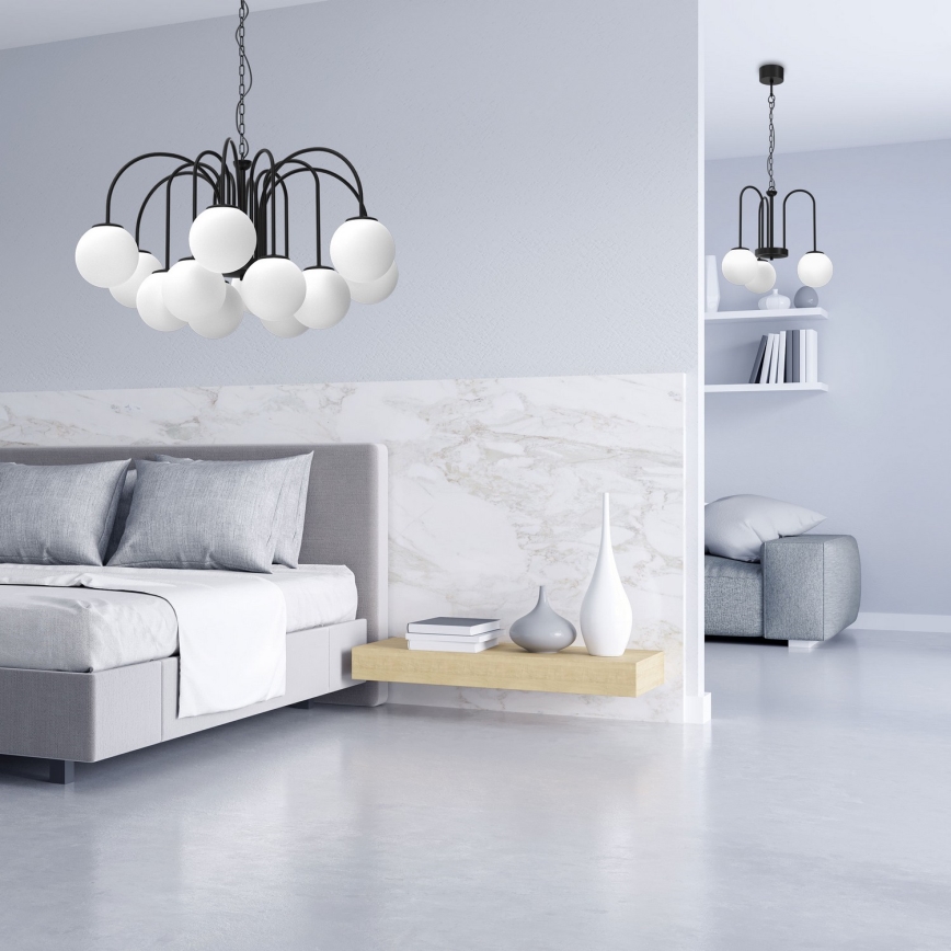 Luster na lancu CAMBRIDGE 3xE14/60W/230V crno
