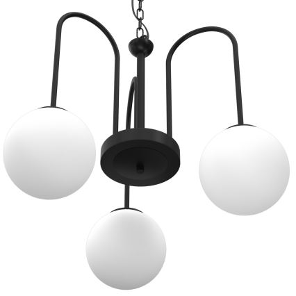 Luster na lancu CAMBRIDGE 3xE14/60W/230V crno