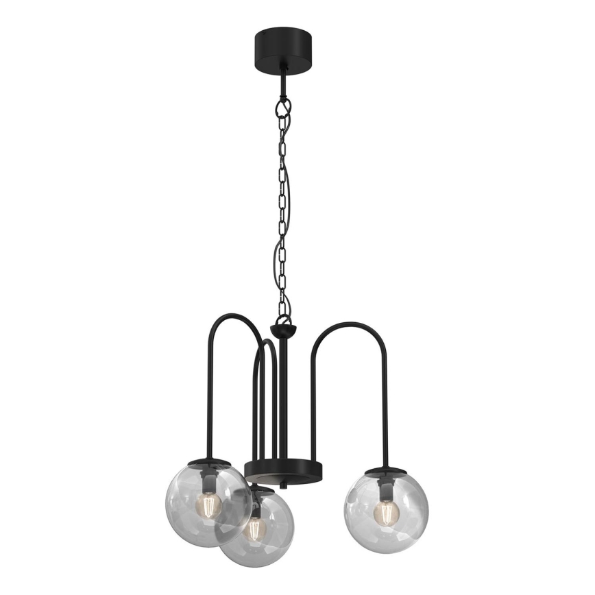 Luster na lancu CAMBRIDGE 3xE14/60W/230V crno